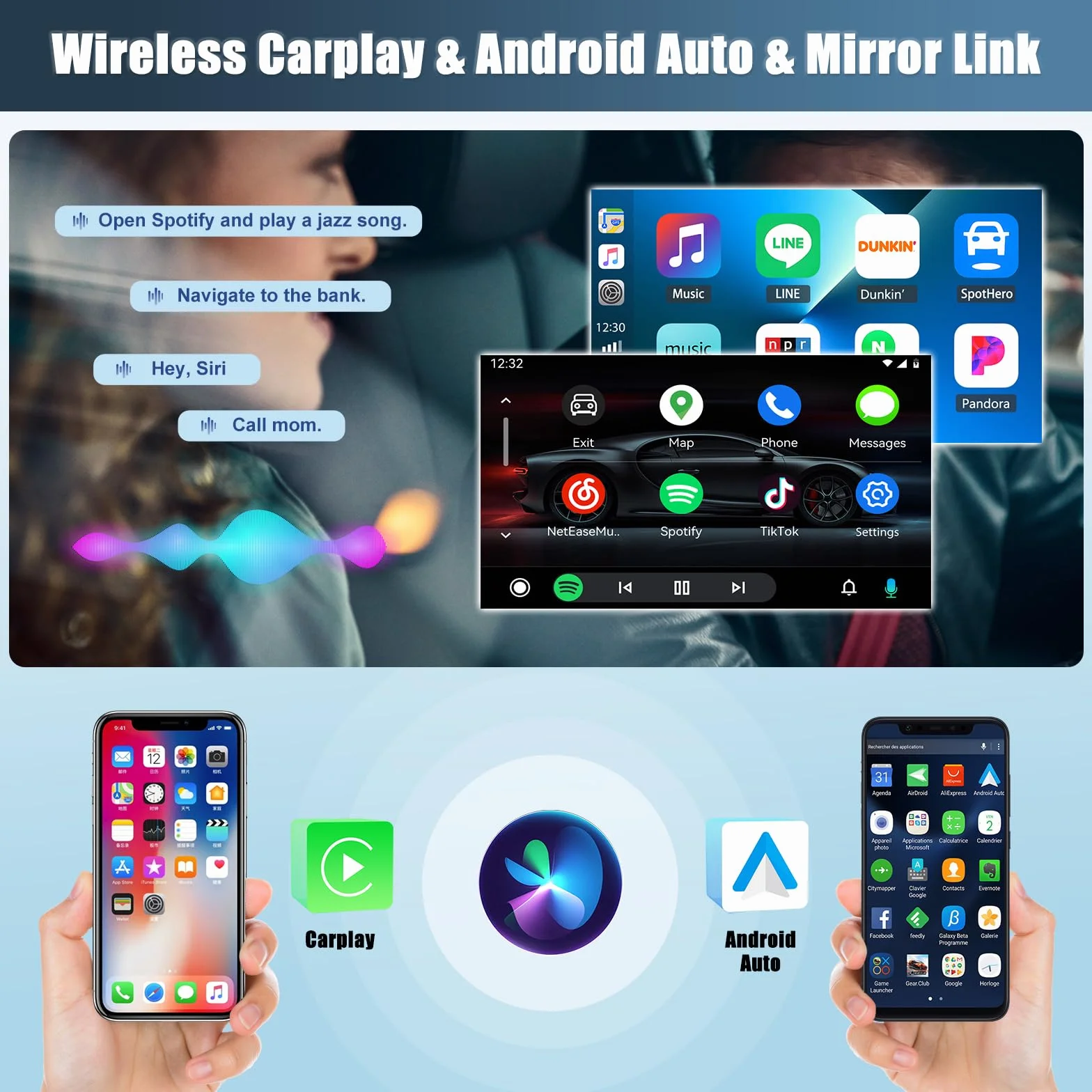 CAMECHO 4+64G Android 15 Autoradio 9 Pulgadas para Nissan Qashqai 2006-2016 con GPS WiFi, Inalámbrico Carplay Bluetoot Navi Radio HD Pantalla con Android Auto FM RDS EQ Espejo Enlace + Cámara Trasera