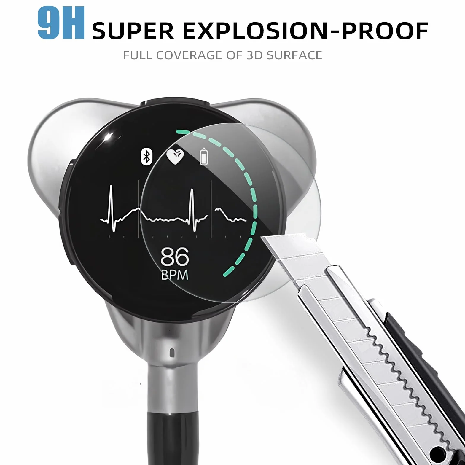 Eko Core 500 4x Vidrio Templado 9H 2.5D Protector Pantalla 40 mm