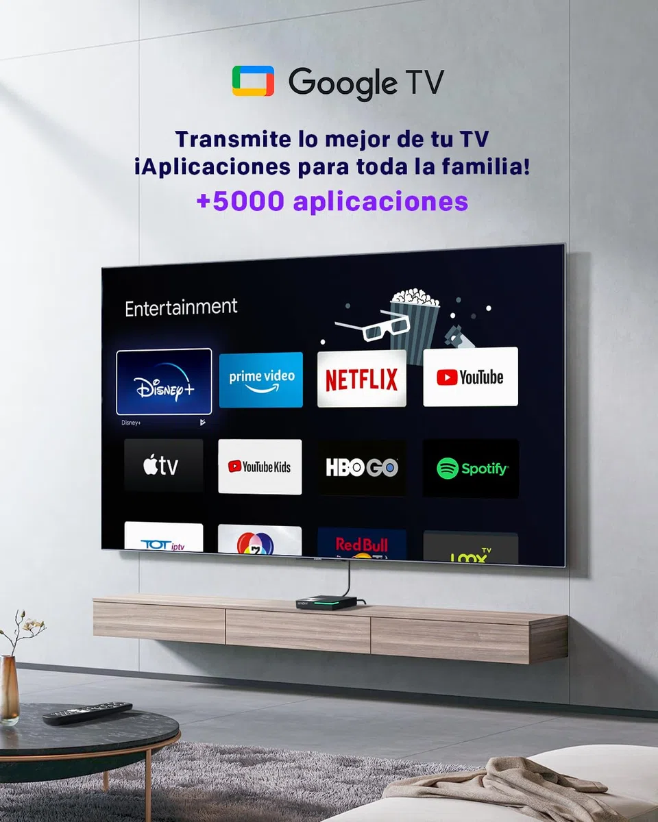 Strong Leap-S3 Pro TV Streaming Box 4K UHD Google TV con Puerto Ethernet, Android 12, 4GB RAM + 32GB Almacenamiento, Wi-Fi 6, Chromecast Integrado, Control por Voz Google, Dolby Audio Y Dolby Vision