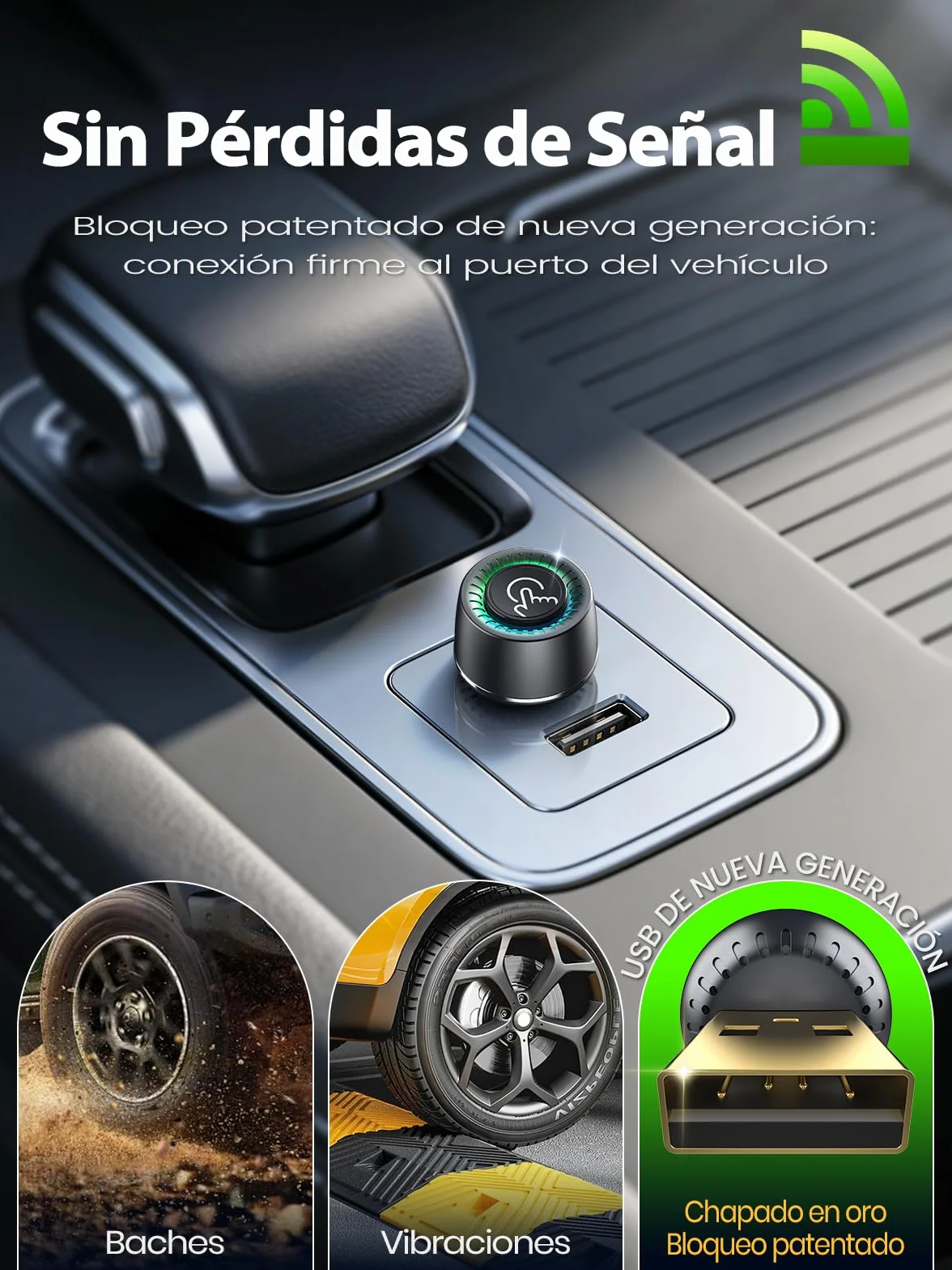 Adaptador CarPlay Inalámbrico - Cambio entre 2 Móviles con Botón, Android Auto Inalámbrico, Ultra Mini, Conexión Estable sin Sobrecalentamiento, Compatible con iPhone (iOS 10+) y Android 10+, USB-A/C
