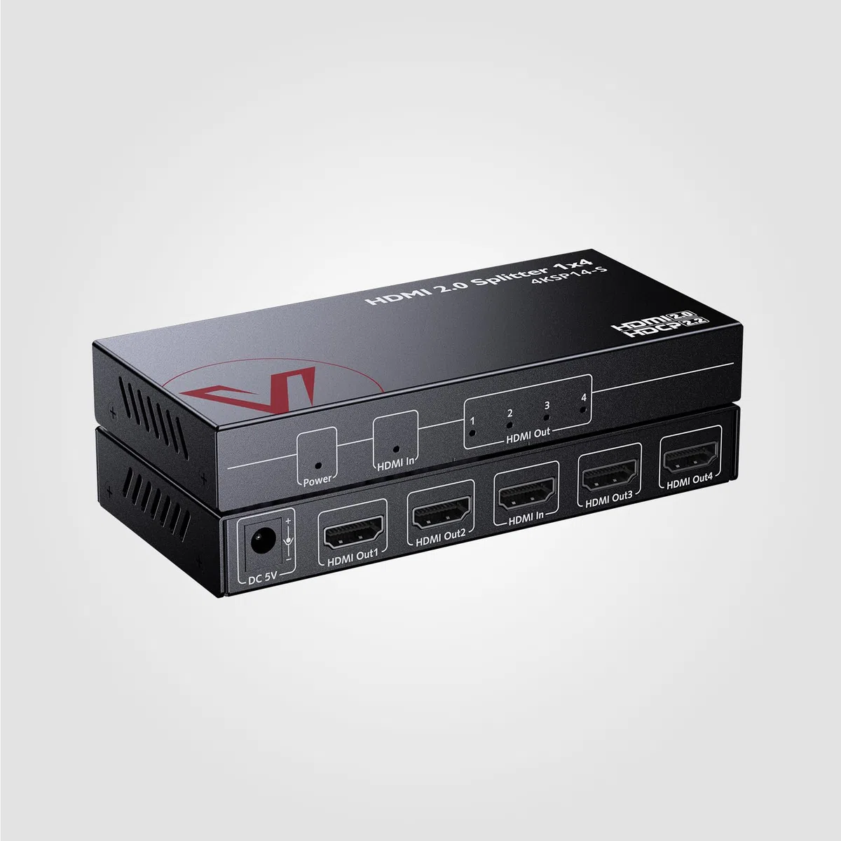 AV Access 1 en 4 Salidas UHD 4K @ 60Hz 1080p @ 120Hz HDMI 2.0 Splitter con reducción de Escala, 18Gbps, 1 × 4 4K HDMI Splitter con HDR10 y 3D, HD Lossless Audio, HDCP 2.2, Gestión EDID