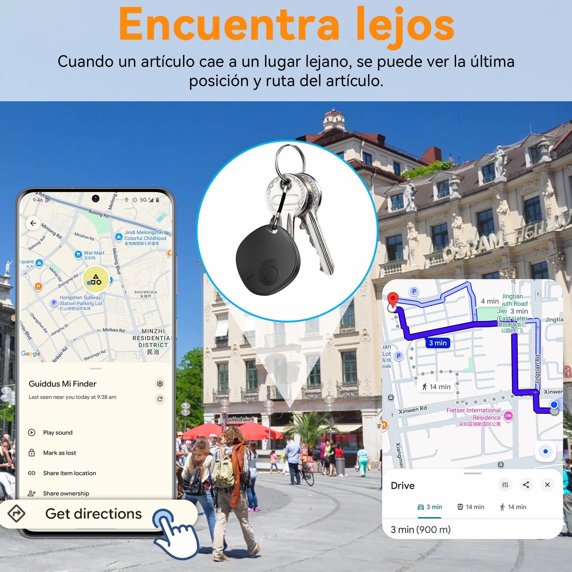 Android Air Tracker, 4 Pack Smart Tag, Localizador Bluetooth Compatible con Google Find Hub (Solo Android), Bluetooth Tracker Tag para Maletas, Cartera, Equipaje