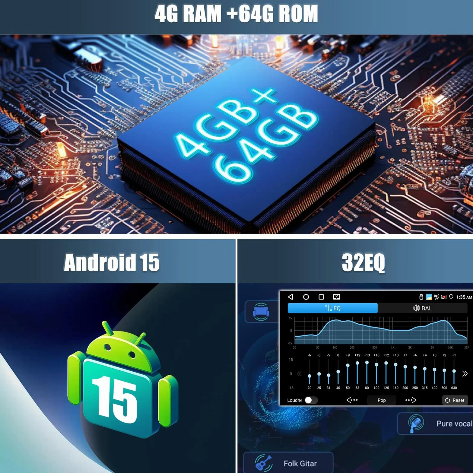 CAMECHO 4+64G Android 15 Autoradio 9 Pulgadas para Nissan Qashqai 2006-2016 con GPS WiFi, Inalámbrico Carplay Bluetoot Navi Radio HD Pantalla con Android Auto FM RDS EQ Espejo Enlace + Cámara Trasera