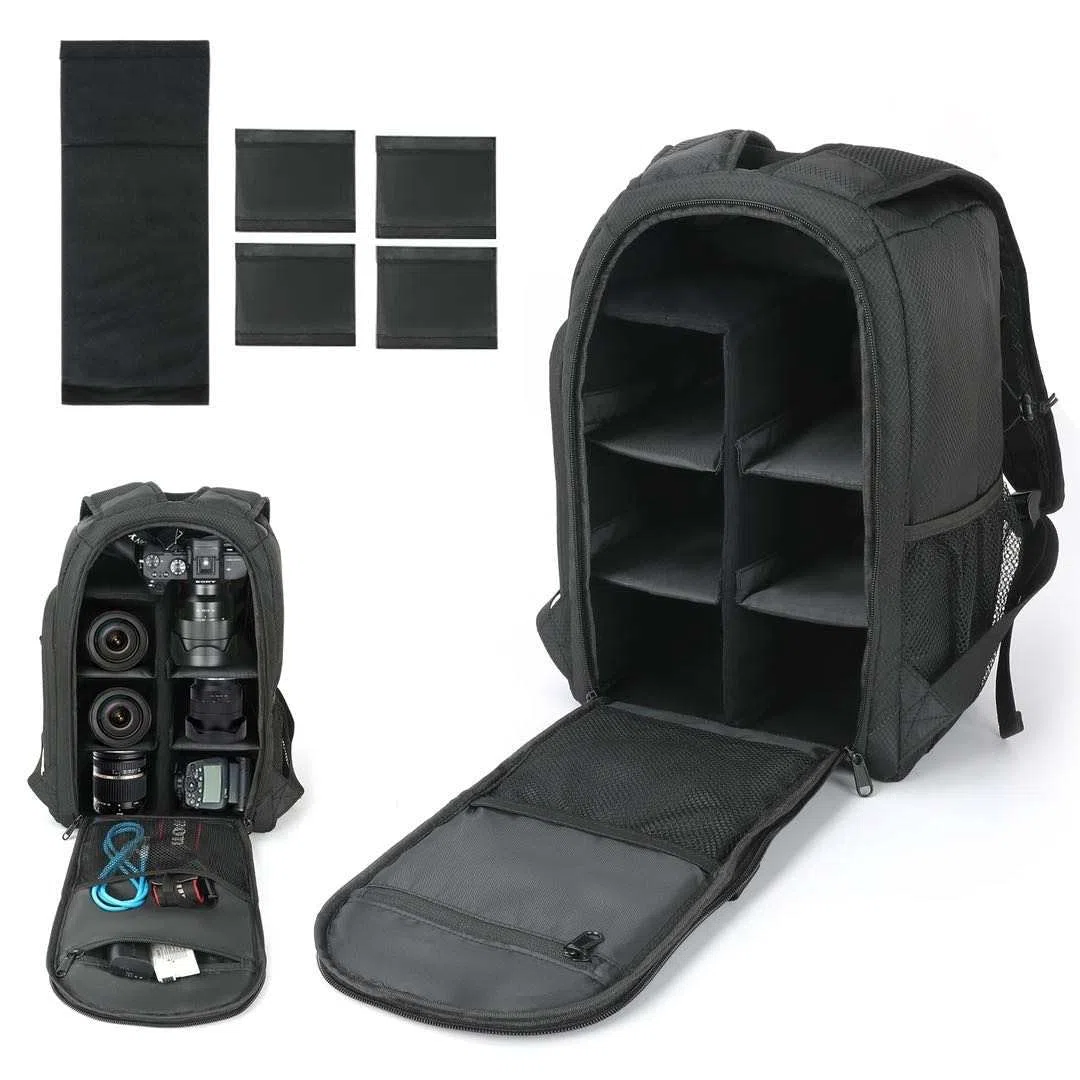 MOCHILA PARA CAMARA, CON TRIPODE, ANTIRROBO, IMPERMEABLE