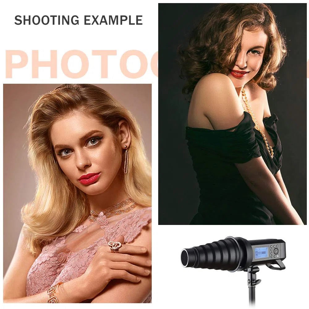 GODOX SN-04 Snoot con Rejilla de Nido Abeja para Bowens Montaje Godox AD400Pro (SN-04 Flash Snoot)