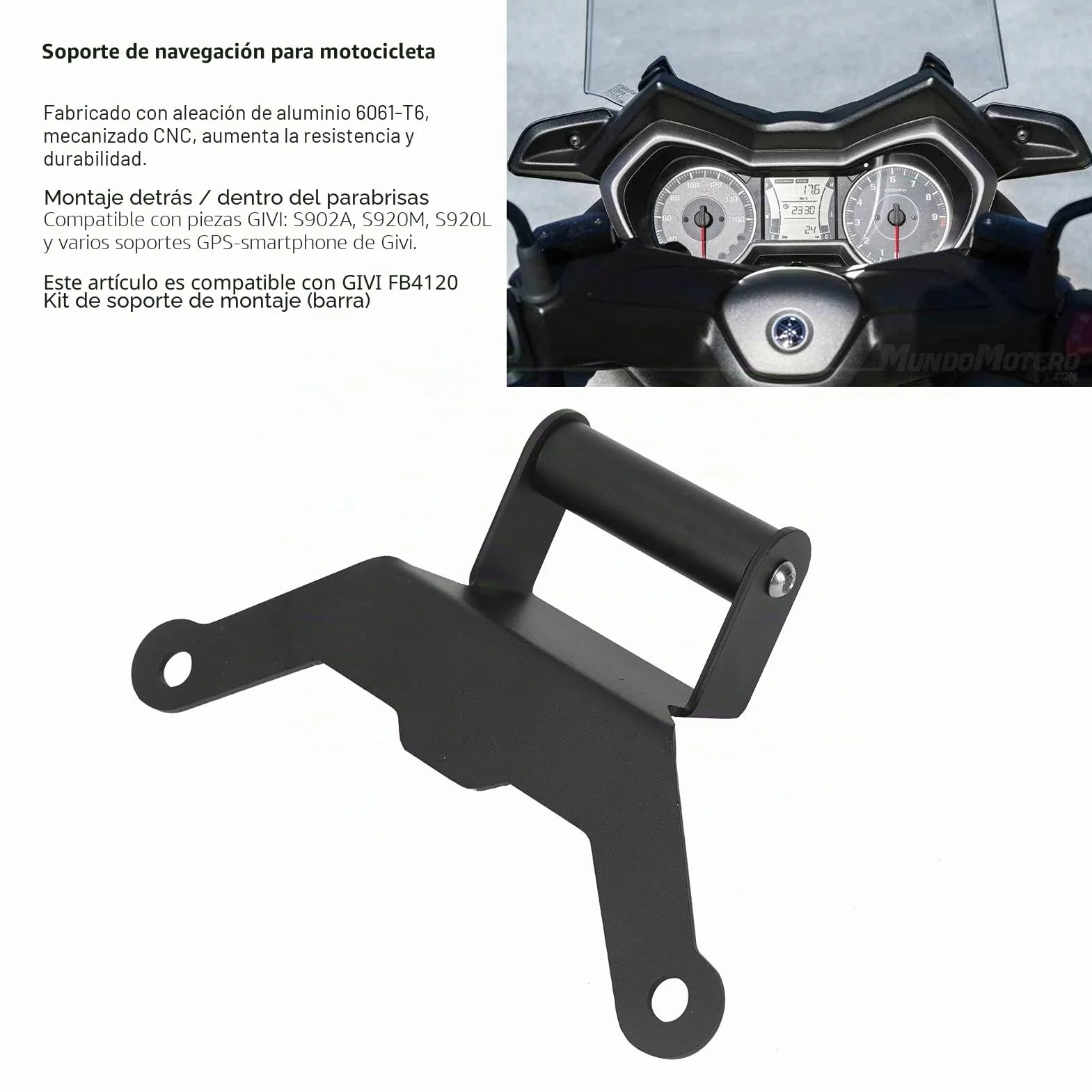 Fydun Soporte De Navegación para Motocicleta, Reemplazo De Aluminio para Xmax 250/300/500 2018-2021, Montaje Detrás del Parabrisas, Compatible con Accesorios GIVI