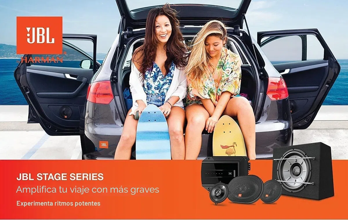 JBL Stage3 427 Juego de altavoces coche de 2 vías de Harman Kardon - 150 vatios JBL echo auto 10 cm