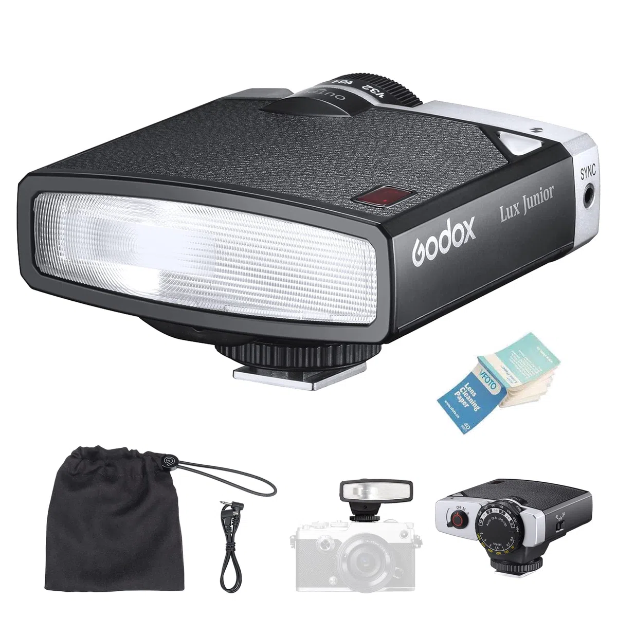 Godox Lux Junior Retro Cámara Flash Compatible con Todos los Tipos de Cámara y Adopta una Estética Diversificada, Usted y Convierte su Nostalgia en una Belleza Tangible