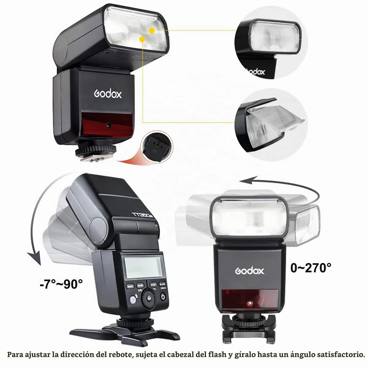 Godox TT350S TTL Cámara Flash Speedlite para Sony GN36 2.4G HSS 1 / 8000s GN36 Compatible para Sony Mirrorless Digital Camera