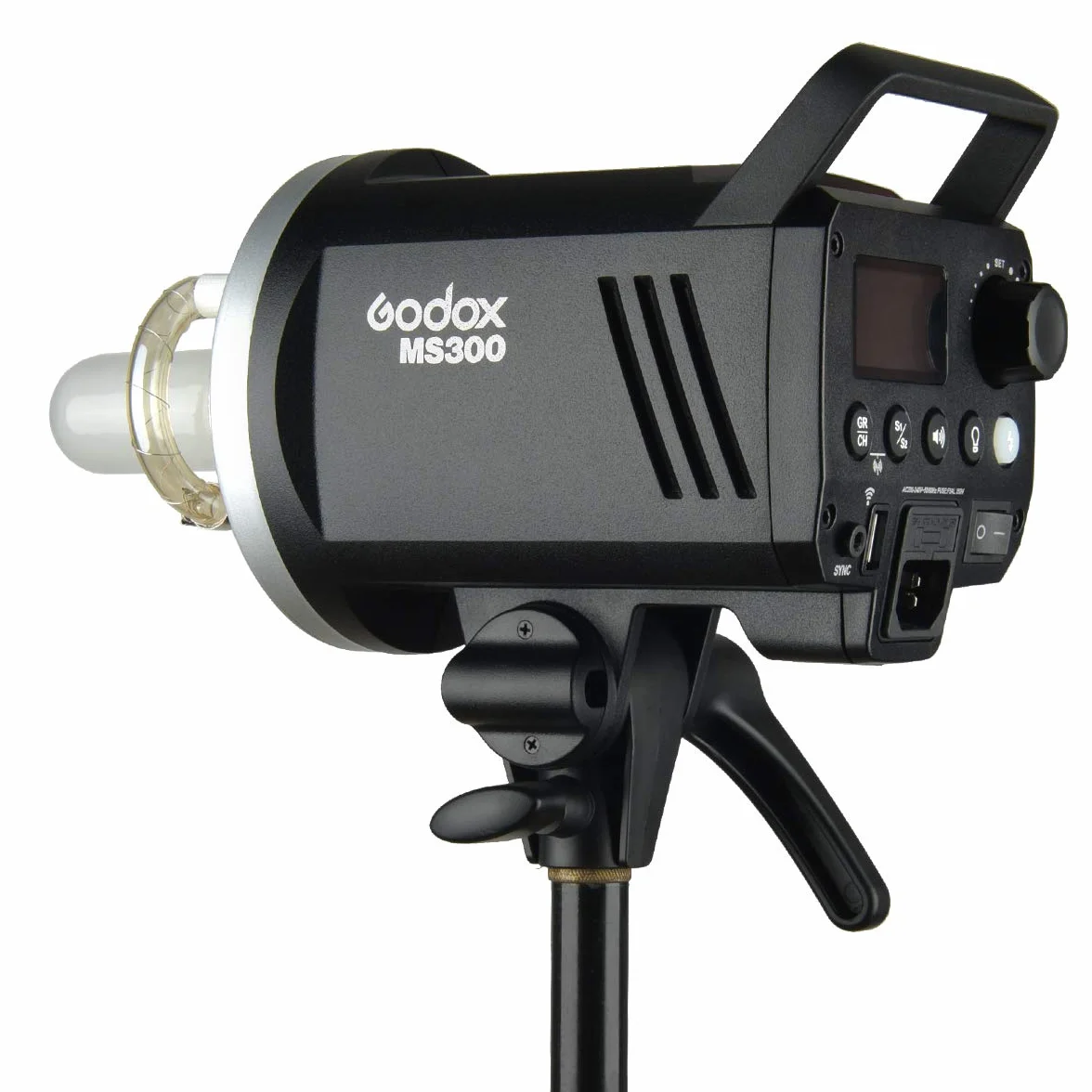 Godox MS300 300 W 2.4G Receptor inalámbrico incorporado ligero, compacto y duradero flash de estudio Bowens Mount y lámpara de modelado de 150 W, con difusor estándar