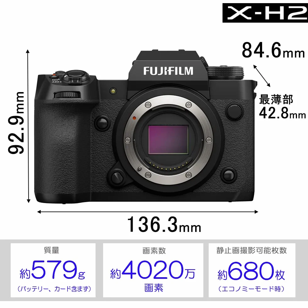 FUJIFILM X-H2, Negro