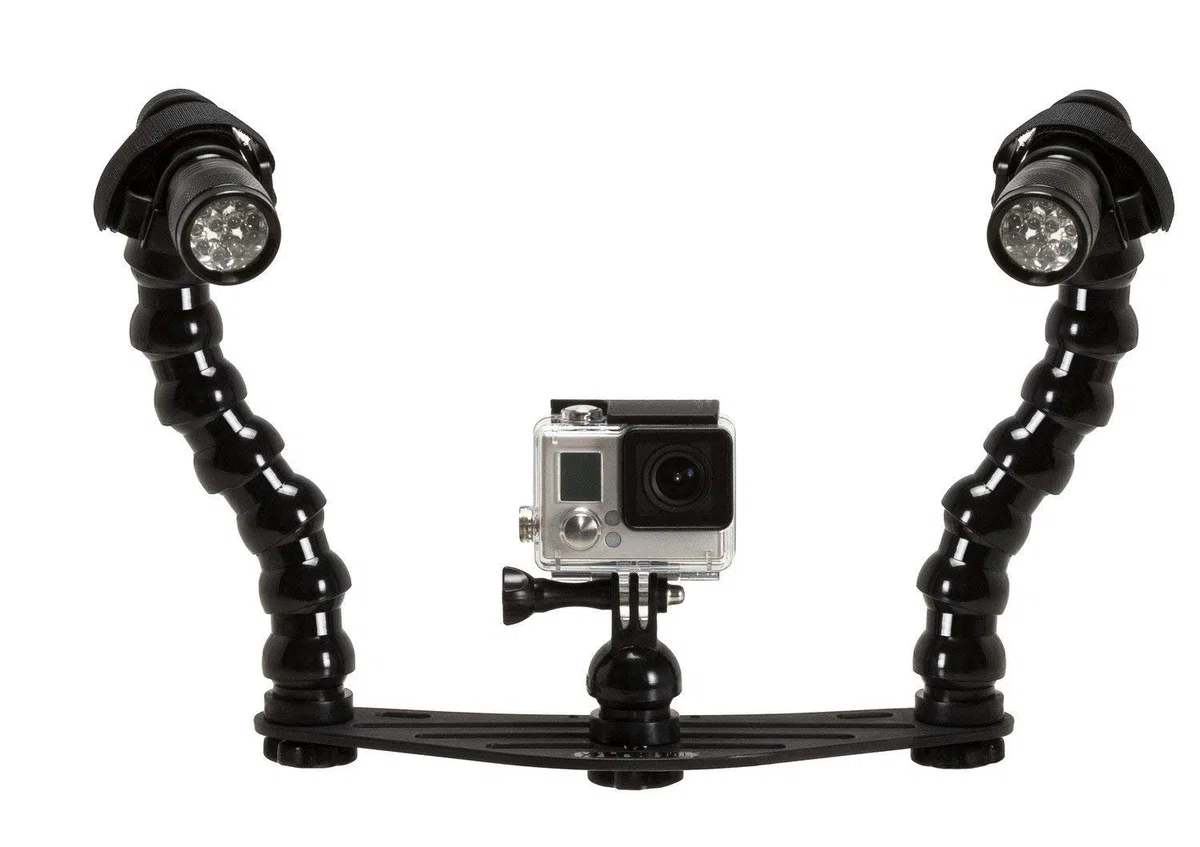 Tray bajo agua Carril con brazo flexible adaptador soporte linterna para cámaras de acción GoPro Flex Arm st201.08
