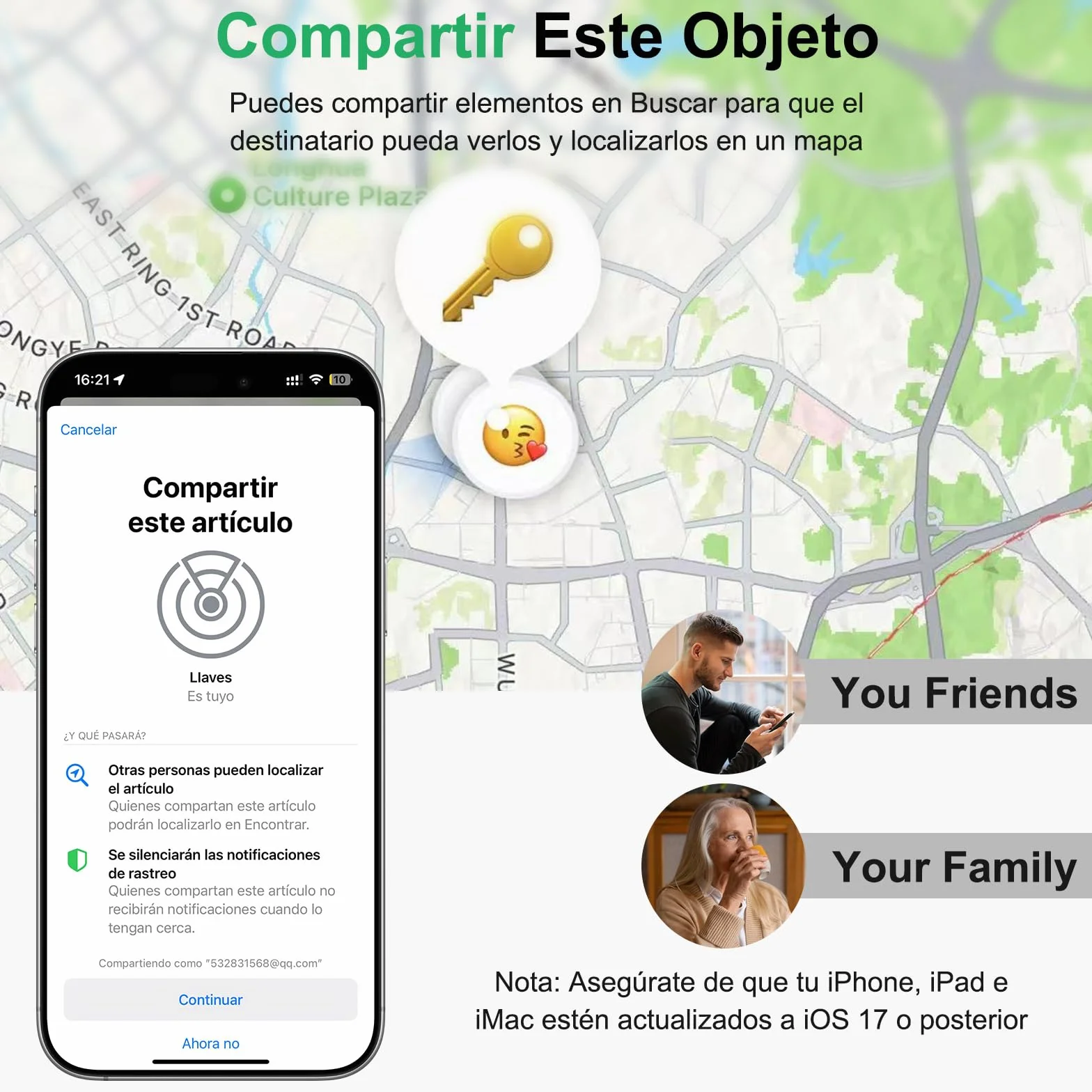 Localizador Smart Air Tracker Tag Funciona con Apple Buscar (Solo iOS), Batería de Repuesto Incluida, Rastreador para Llaves, Coche, Bicicleta, Cartera, Perros, Gatos (Negro, Paquete de 4)