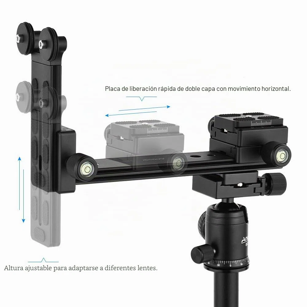 Andoer Lente de Teleobjetivo con Placa Zapata Rápida Sostenedor Largo de la Lente del Soporte Ajustable para Cámara DSLR Trípode Cabeza Compatible con Arca-Swiss