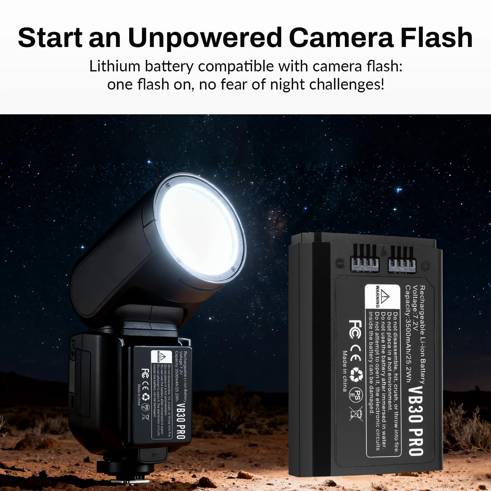 K KYUER 2-Pack VB30 Pro Batería Flash Superior para Godox V1 Pro Series V100 Series V1 Series V860III AD100Pro V850III MF-R76 Series Baterías para Flashes Batería de Repuesto, soporta Carga Tipo C