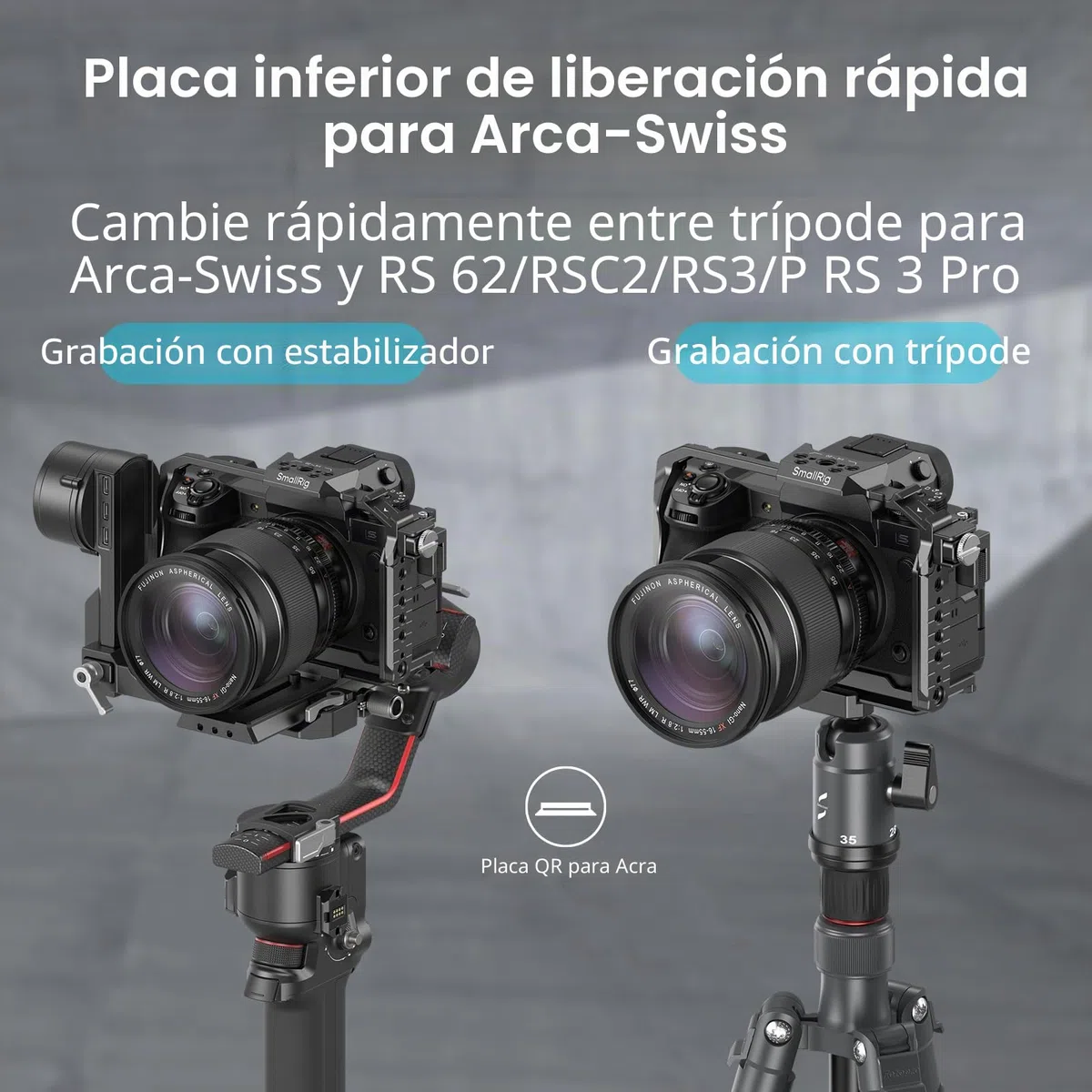 SMALLRIG X-H2 / X-H2S Camera Full Cage para FUJIFILM X-H2 / X-H2S, Equipo de Cámara para Hacer Videos de Aleación de Aluminio con Rails NATO, Placa de Liberación Rápida para Arca - 3934B