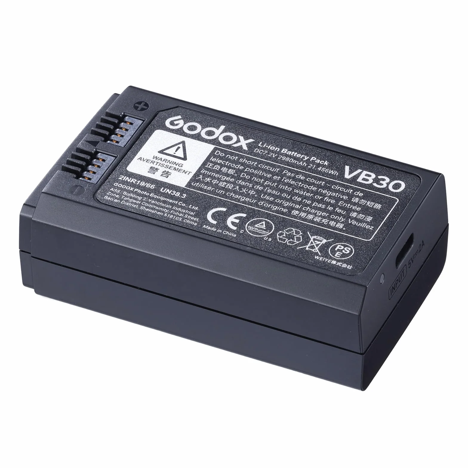 Godox VB30 Batería,Puerto Tipo-C, Reemplazo con para V1ProC V1ProN V1ProS V1C V1N V1S V1F V1O V1P V860III-S V860III-C V860III-N V860III-F V860III-O Cámara Flash Speedlite