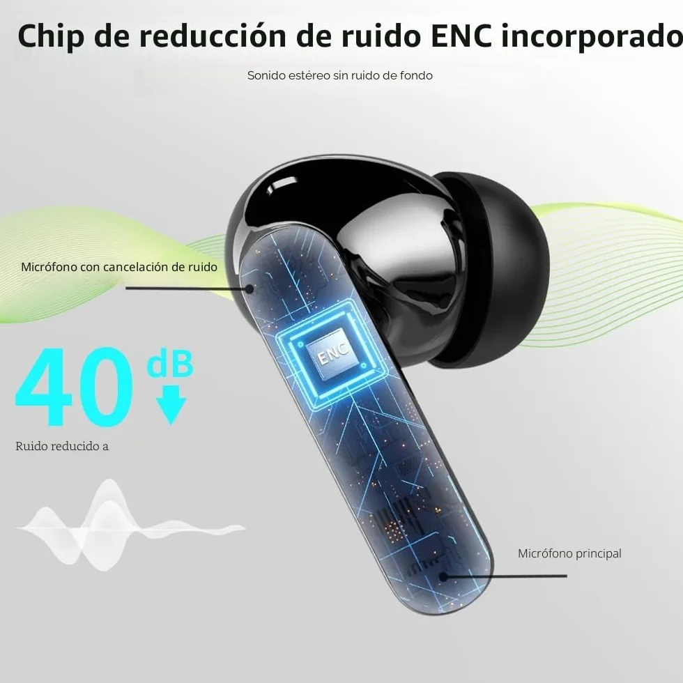 Btootos Auriculares Inalámbricos, Bluetooth 5.3 con HD Micrófono HiFi Estéreo Pantalla LED, Reducción de Ruido, 13 mm Controlador dinámico, IP7 Impermeable 36H Cascos Inalambricos