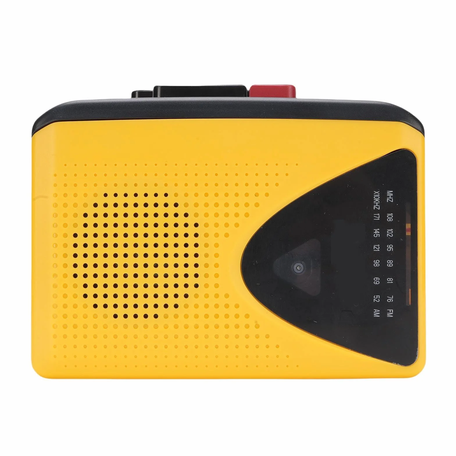 Reproductor de Cassette Retro con Radio AM FM Bluetooth y Grabación, Portátil, Amarillo Negro