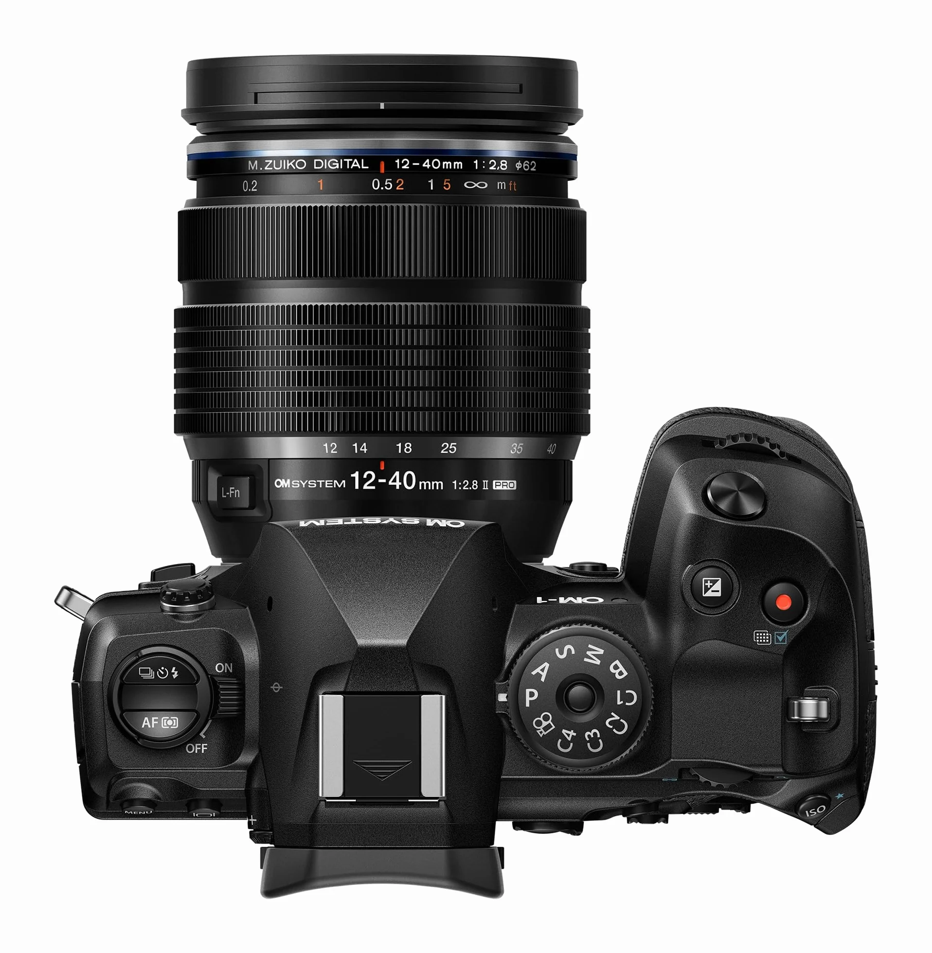 OM System OM-1 Mark II Cámara Micro Cuatro Tercios con M.Zuiko Digital 12-40mm f2.8 Pro II, Sensor apilado de 20 MP BSI, Estabilización de Imagen de 5 Ejes, Negra