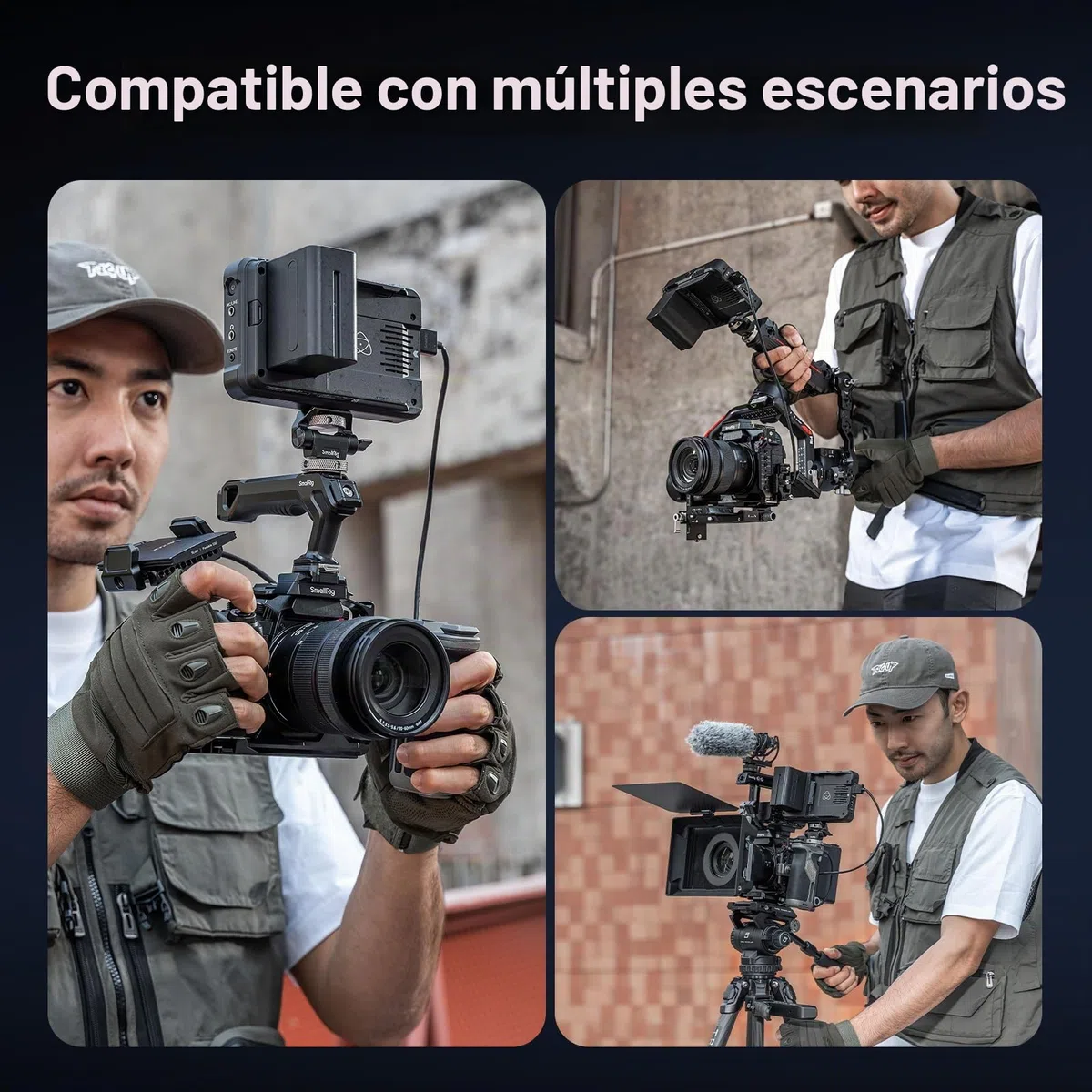 SMALLRIG S1R II Caja para Panasonic LUMIX S1R / S5 / G9, Placa de Liberación Rápida Arca Incluida, Con Agujeros de 1/4"-20 y 3/8"-16, Dos Barras Laterales NATO, Aleta Frío