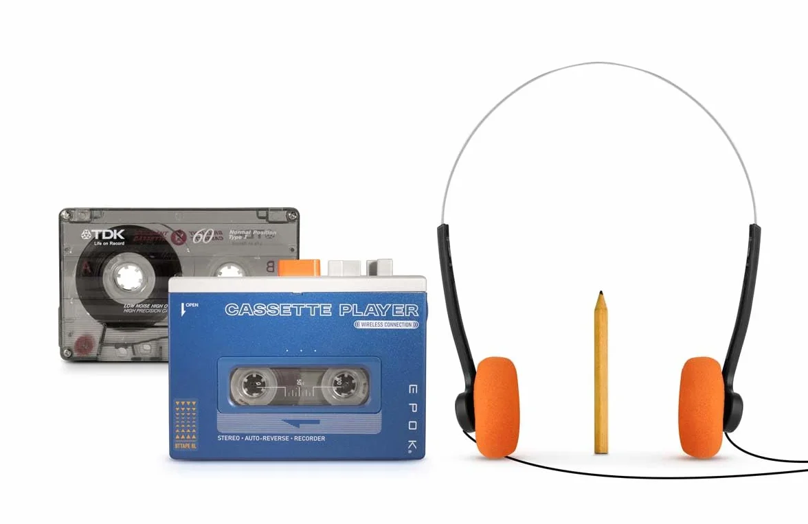 Reproductor de casete Bluetooth 5.4 con altavoz BT, autoreversa, recargable USB-C, 4 en 1 - BIGBEN