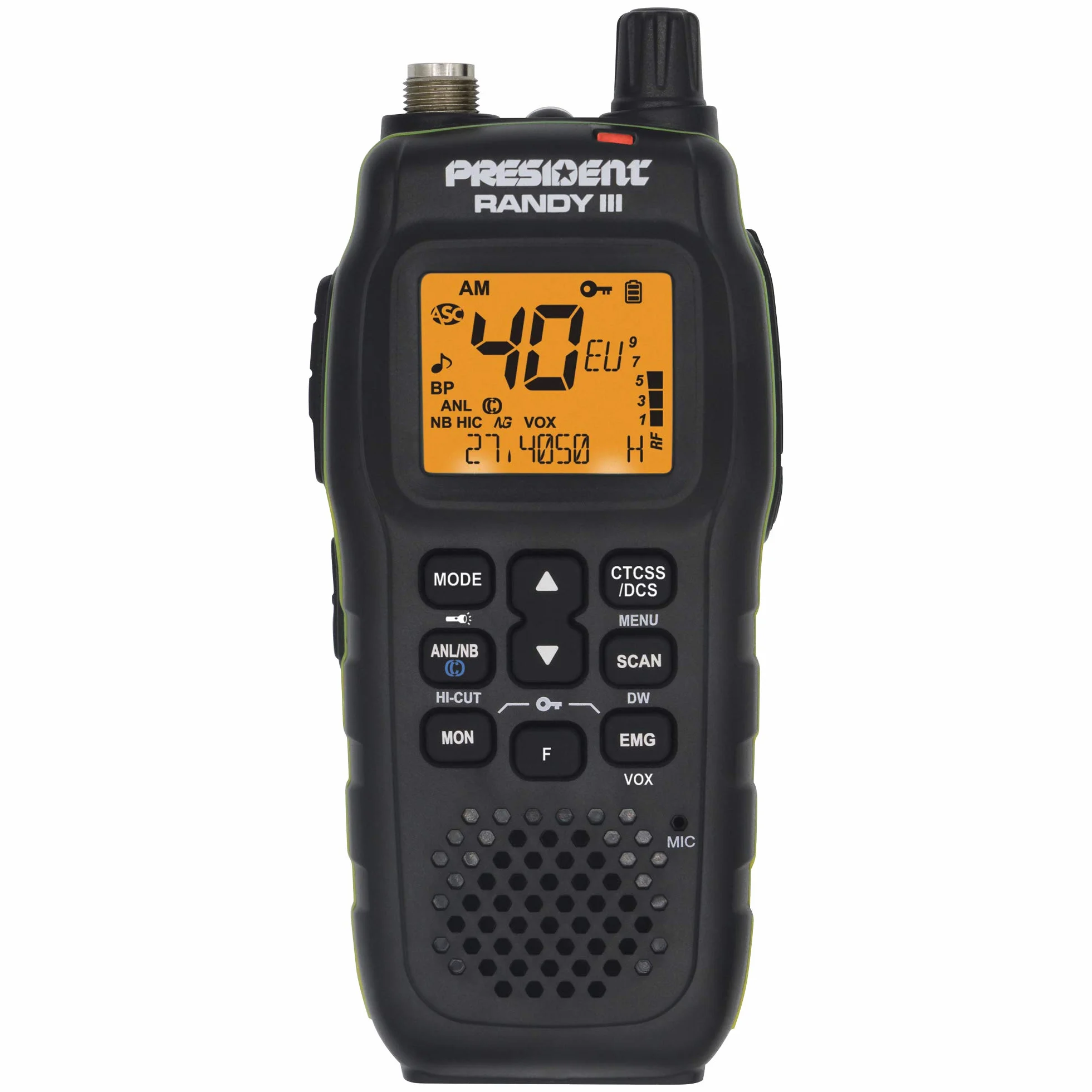 Président Randy-III Portatil Am/FM walkie CB 27 Bateria Litio 1800 mAh
