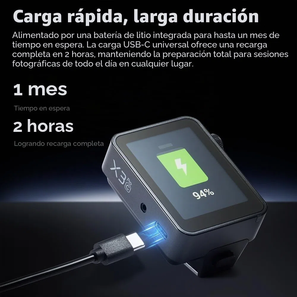 Godox X3 Pro-C X3Pro C TTL Disparador de flash inalámbrico para Canon, pantalla táctil LCD de 2.4 pulgadas, batería de iones de litio integrada de 2930 mAh, sistema X inalámbrico de 2.4 GHz con 3