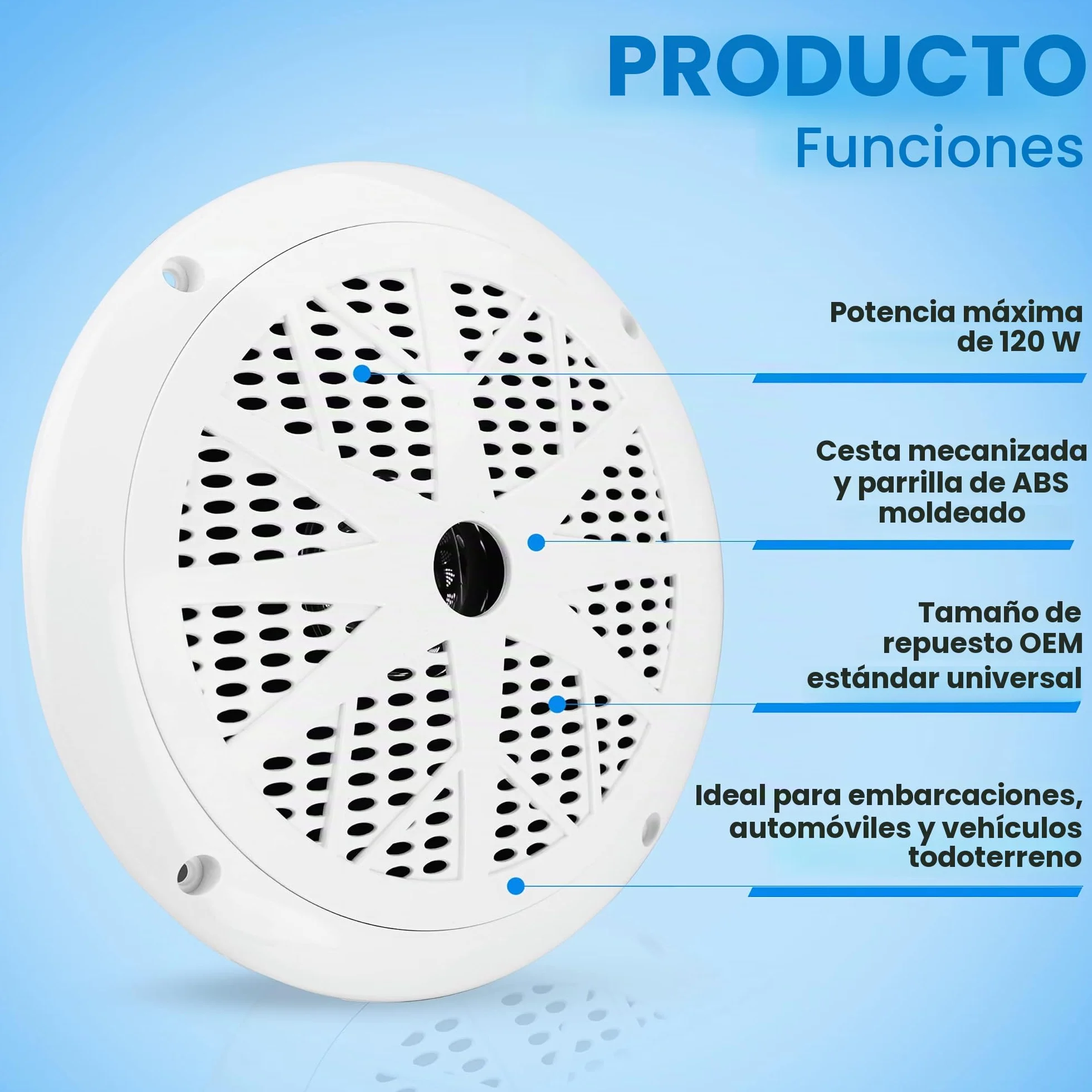 Pyle Altavoces Marinos 6.5" 120W Estéreo Impermeables Exteriores