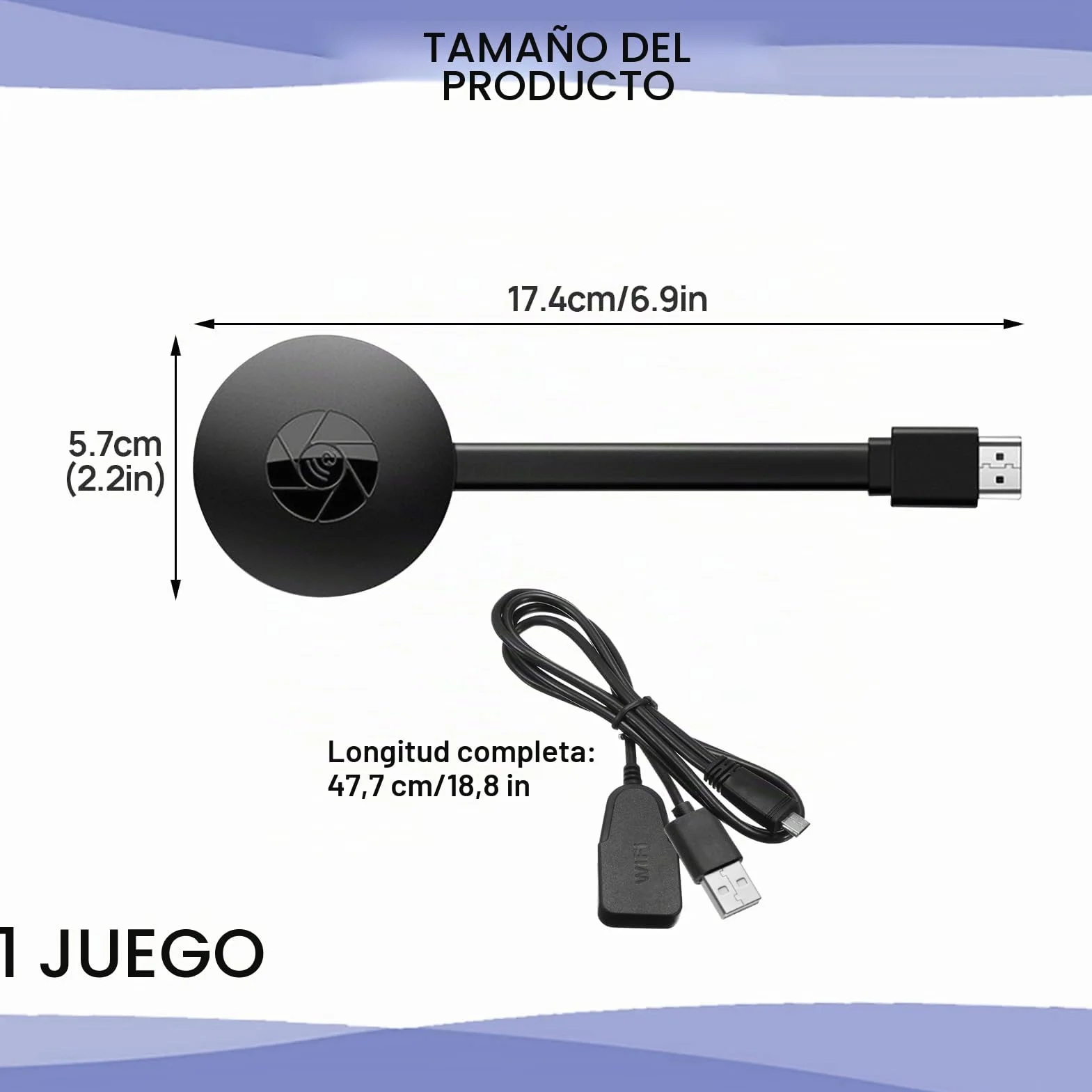 Google Chromecast, dongle HDMI inalámbrico 1080P, Miracast, compatible con DLNA AirPlay AirMirror