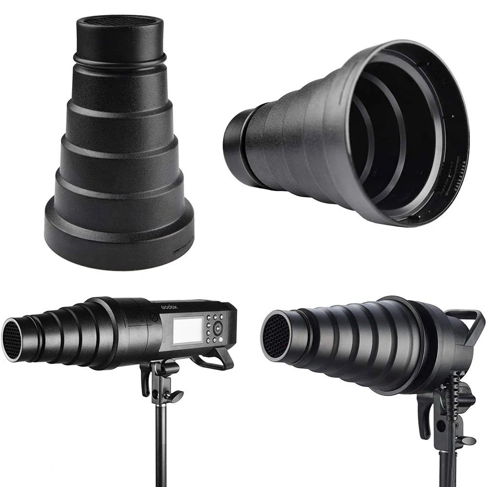 GODOX SN-04 Snoot con Rejilla de Nido Abeja para Bowens Montaje Godox AD400Pro (SN-04 Flash Snoot)