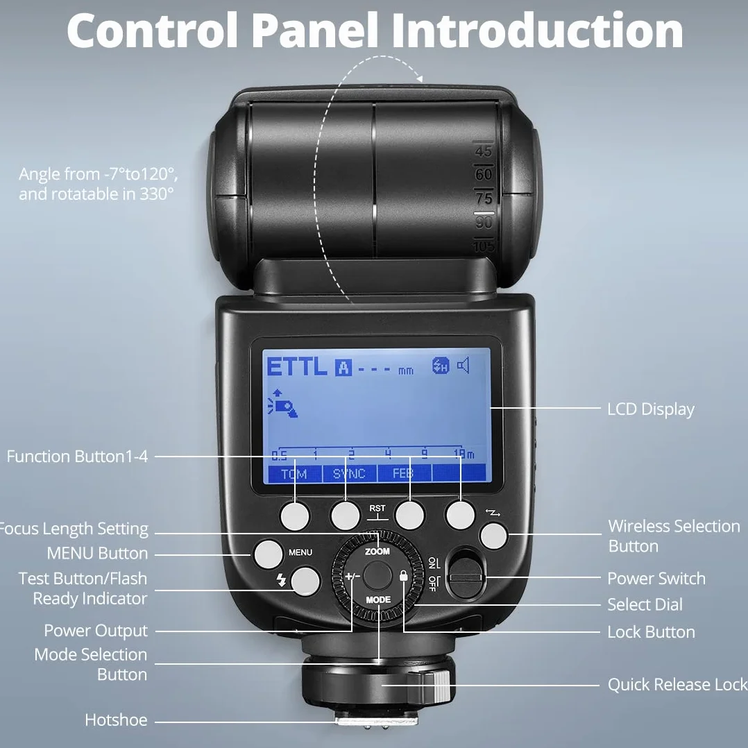 Godox TT685IIN 1/8000s HSS GN Speedlite Flash TTL TCM efficient Conversion Function Built-in Godox 2,4G X System Receiver(TT685IIN for Nikon)
