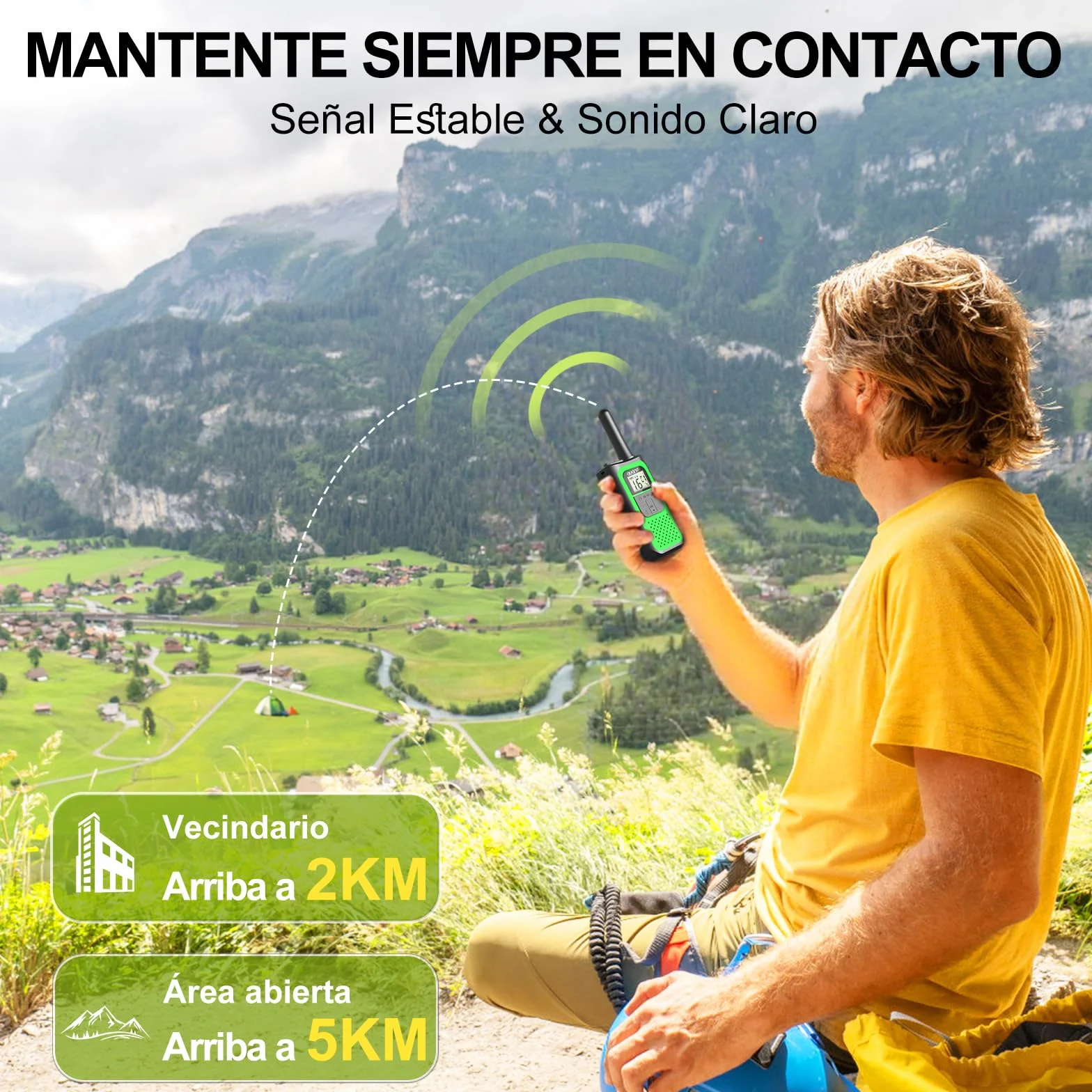 Walkie Talkie Recargable con 1200mAh Li-Ion Batería, Walkie Talkies para Niños Adulto, Walky Talky con 16 Canales VOX, Walkie-Talkies para Ciclismo Camping Senderismo