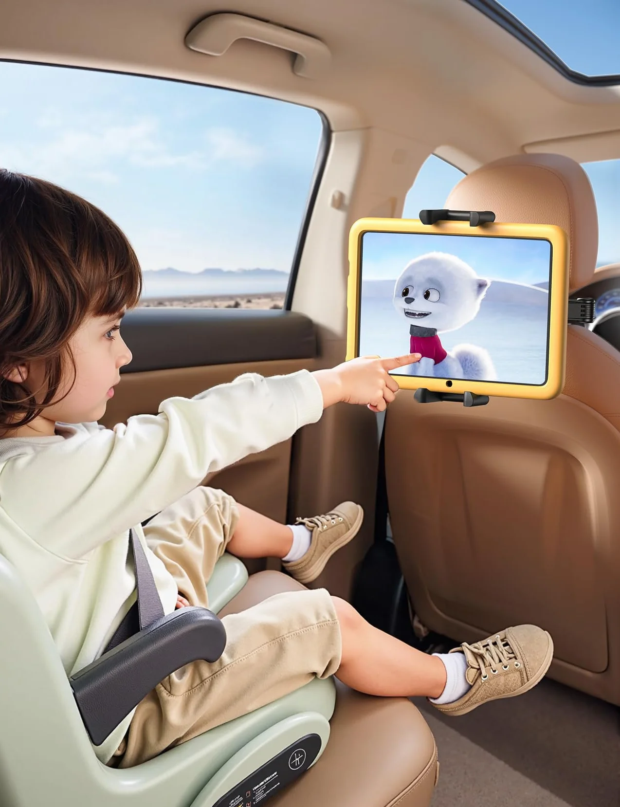 Lamicall Soporte Tablet Coche - [Plegable Clip Silicona Ancho] [Brazo Metálico] Soporte Tablet Reposacabezas Plegable, 360° Rotación, para iPad Pro, Air, Mini 6 5 4 3, Tab, Otros 6,1-13" Dispositivo