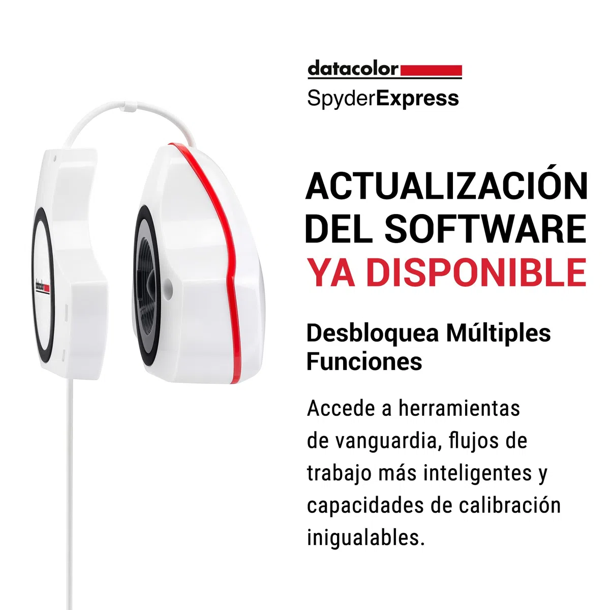 Datacolor SpyderExpress – Calibración de Monitores para Fotografía, Diseño y Creación, Compatible con MacBook M4 mini-LED, Calibra 3 Pantallas, Configuración en 90-segundos, Software Actualizable