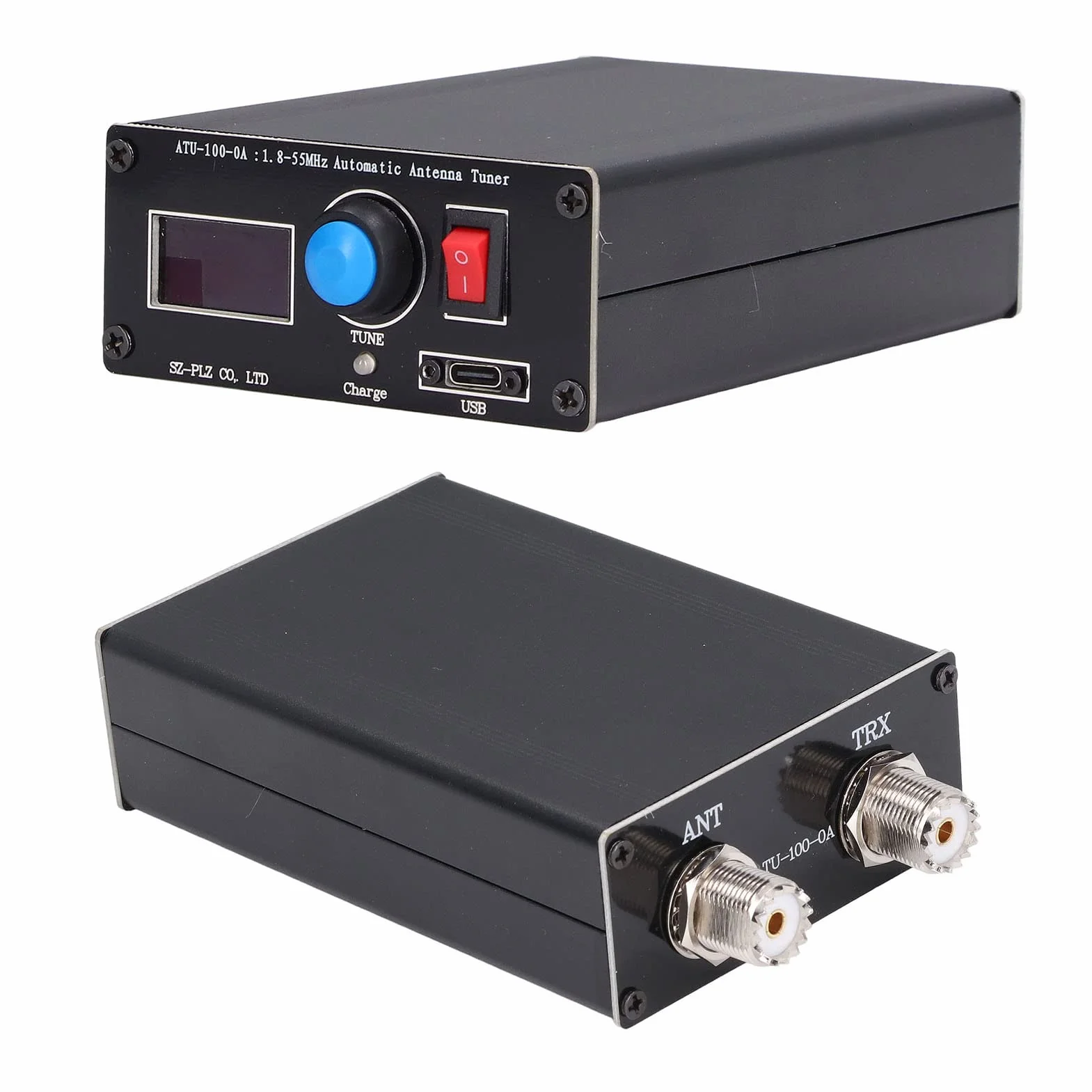 Sintonizador de Antena Automático ATU-100 EXT 1.8-55MHz por N7DDC 7x7, Sintonizador de Antena de Onda Corta de Código Abierto con Carcasa de Metal Ensamblada para Sintonización Automática