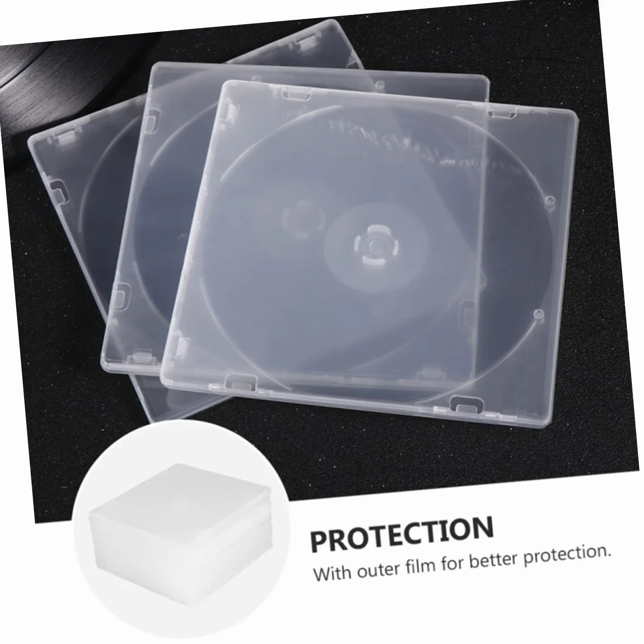 de CD Individuales Adecuado para Organizar de Plástico Transparente 10 Cajas para Almacenamiento Seguro Espacio para Disco y Portada, Tamaño Compacto