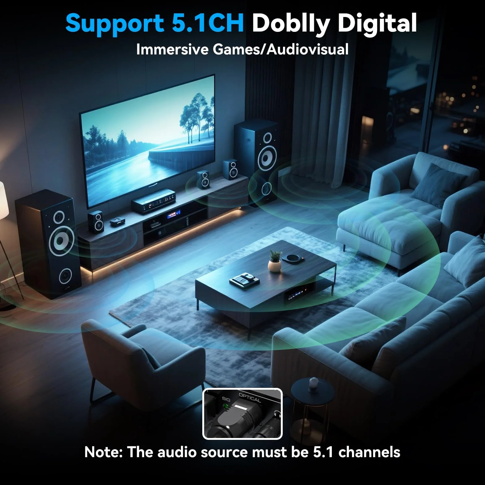 VEDINDUST HDMI ARC Audio Extractor Converter 4K@60Hz SPDIF TOSLINK Óptico 3.5mm LPCM 7.1 DTS DSD
