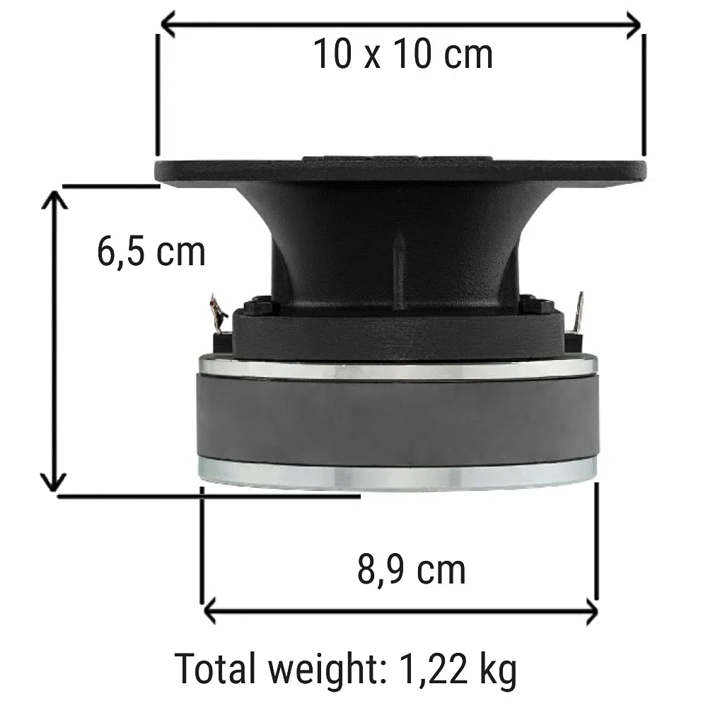 1 DS18 Pro-TWX6 PROTWX6 Driver Tweeter de compresión Cuadrado 4 x 4 10 x 10 cm 240 vatios rms 480 vatios máx 8 ohmios 112 db spl Fiesta casa, 1 Pieza