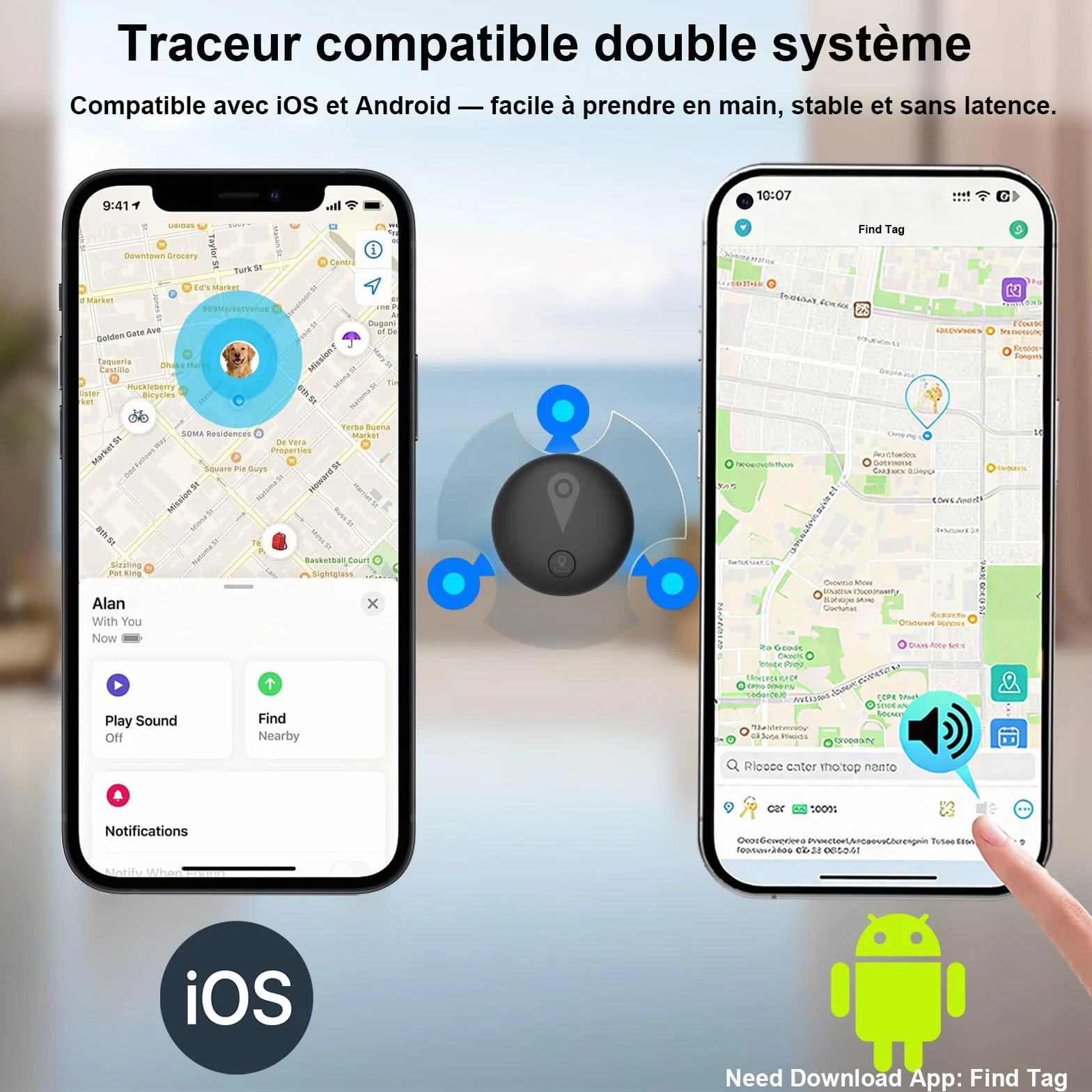 GPS Coche Localizador,2026 Nuevo Magnética Localizador Oculto Rastreador(Compatible con Android e iOS) sin suscripción/Sims eguimiento en Tiempo Real para Vehículos/Moto/Llaves/Maleta/Niños-
